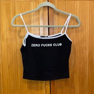 zero fucks club crop top